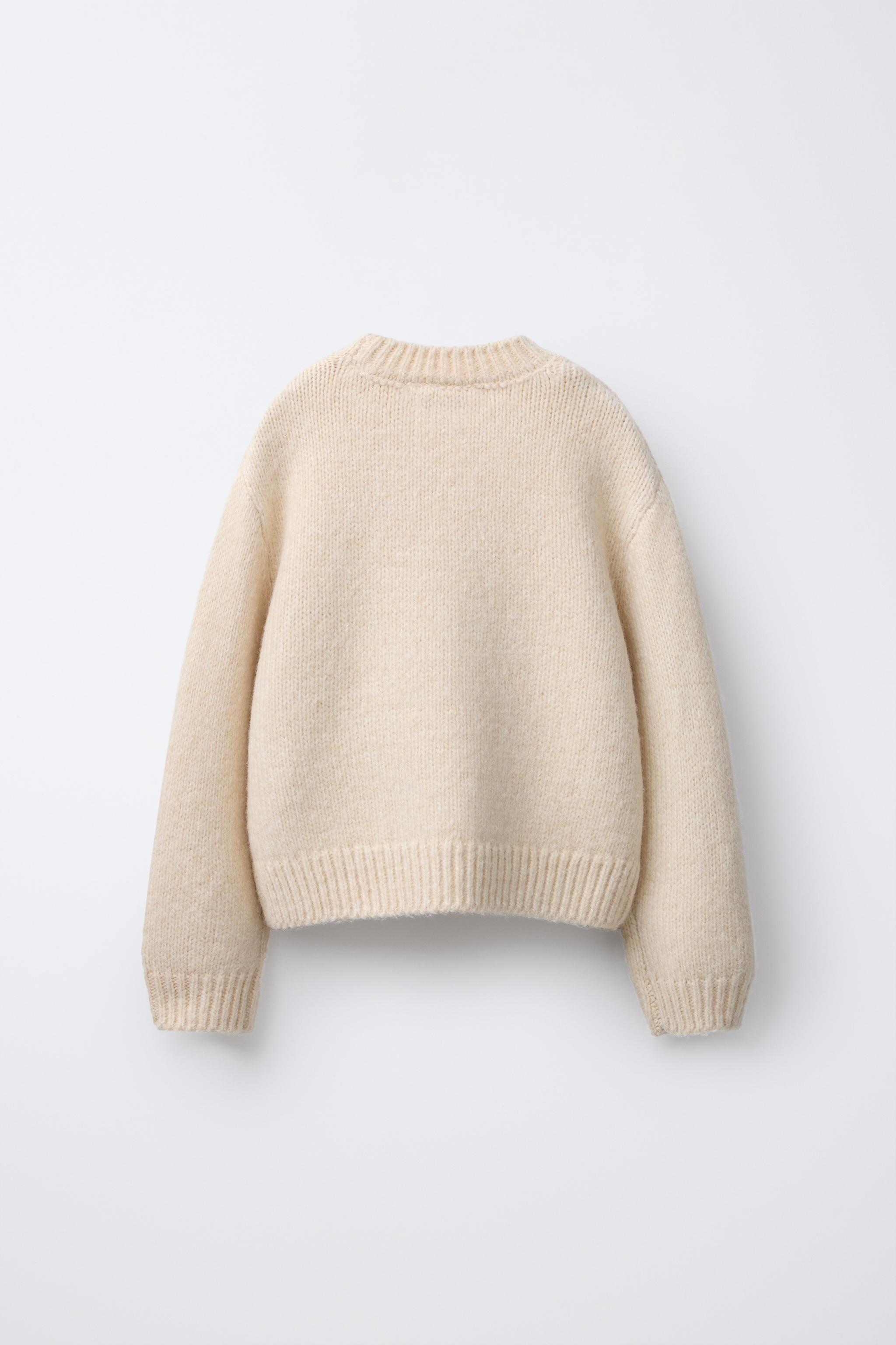 KNIT ORGANZA FLORAL SWEATER